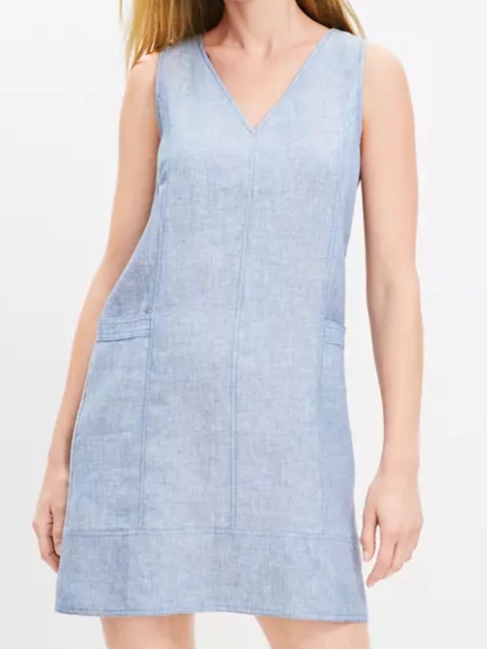 LOFT Blue Sleeveless linen Dress